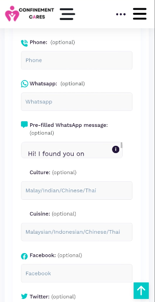 Contact Information fields